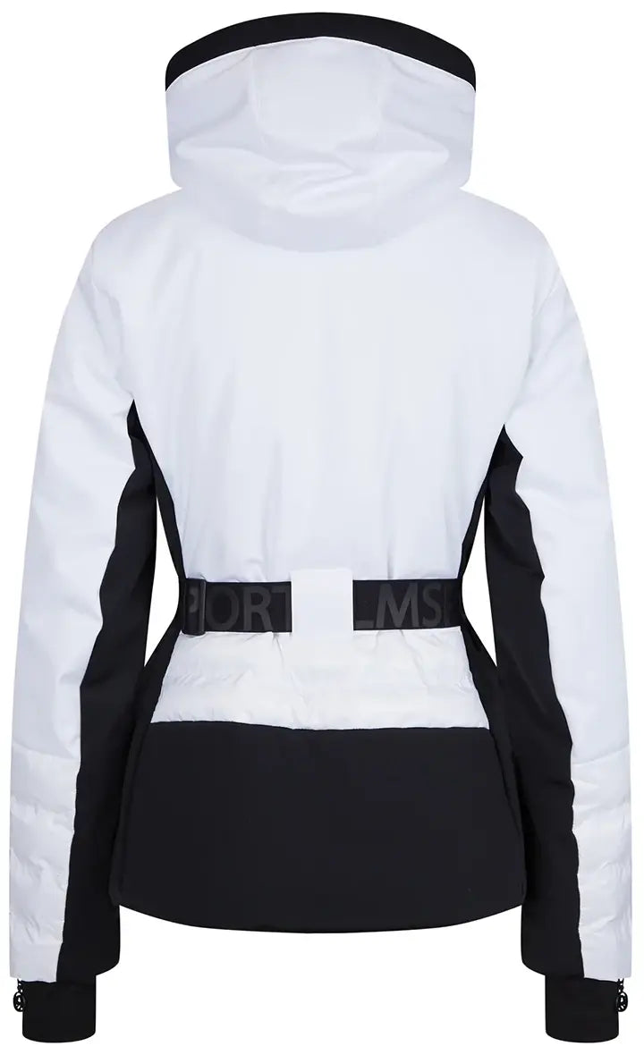 Sportalm Oxford Womens Jacket with Fur Optical White Ski Jacket