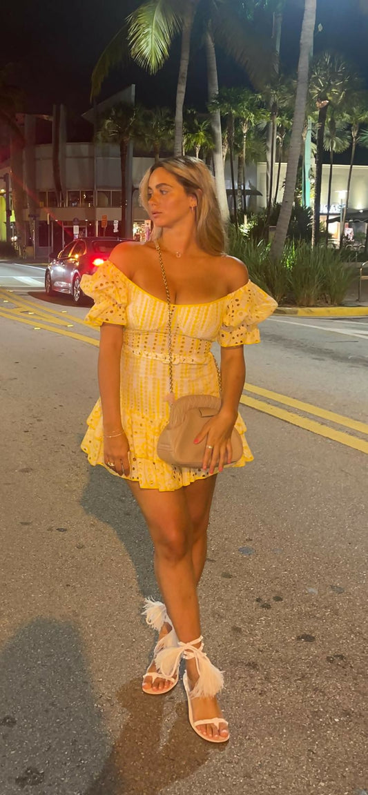 Charo Rui Yellow mini dress