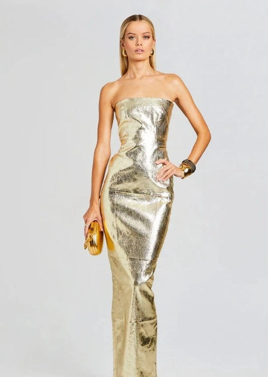Retrofete Gold maxi dress