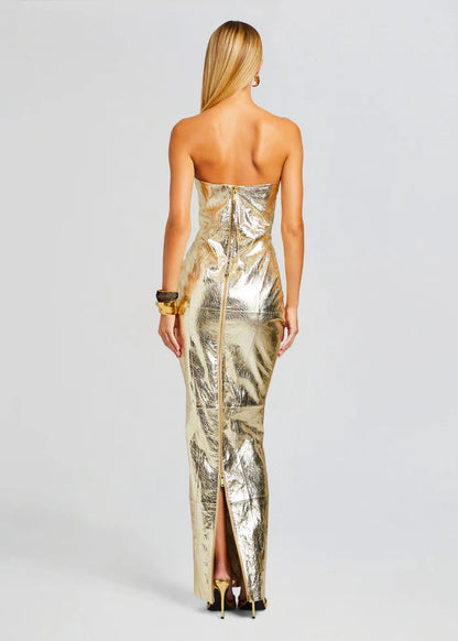 Retrofete Gold maxi dress