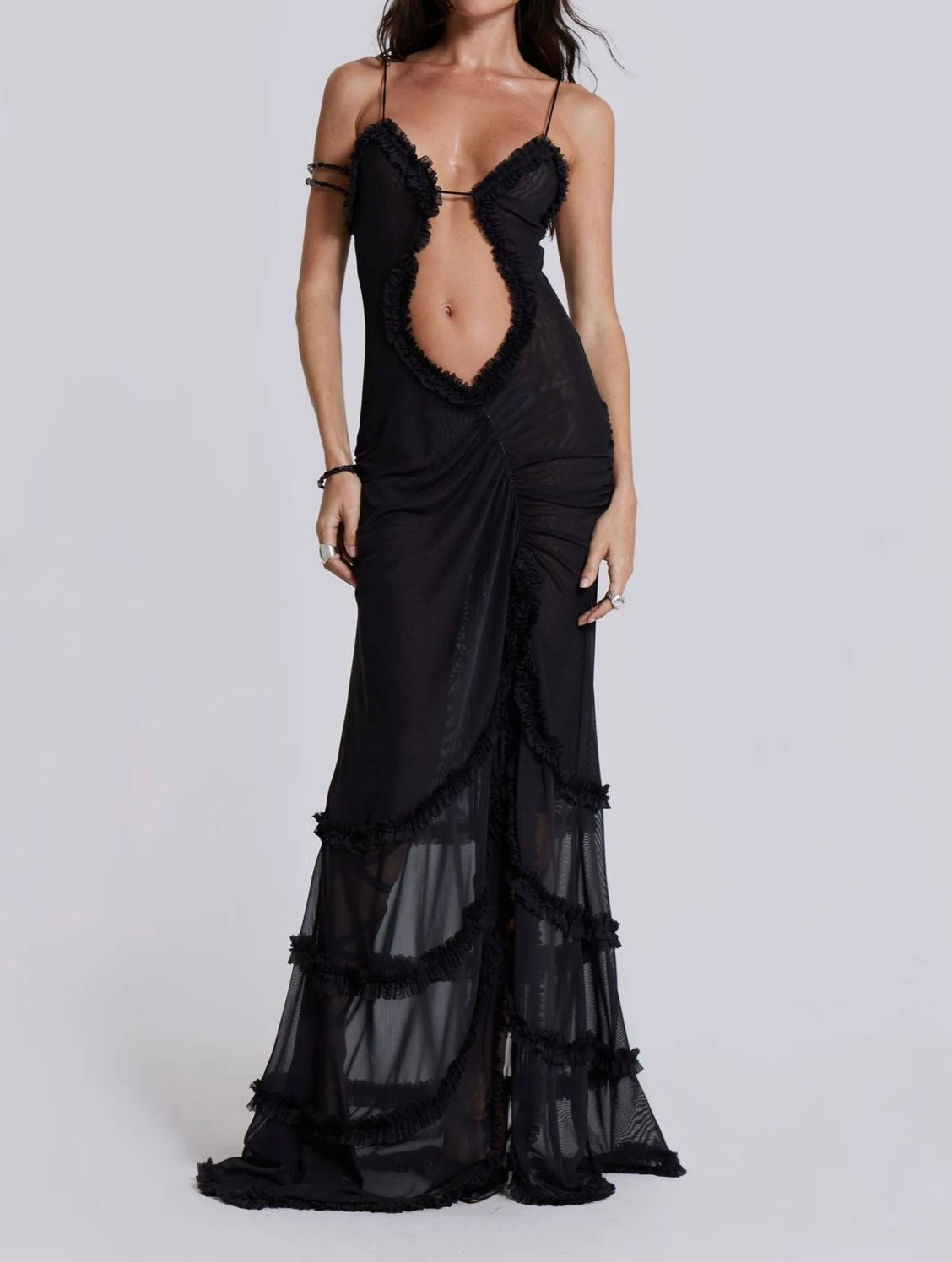 Jaded London Black maxi dress