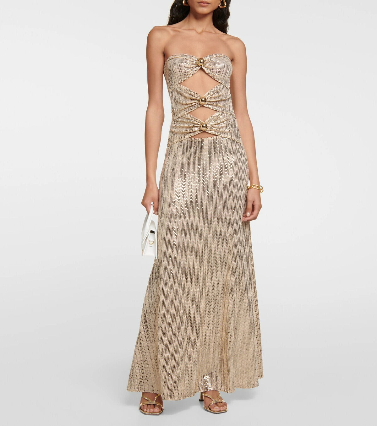 Dodo Bar Or Gold Cutout off-shoulder maxi dress