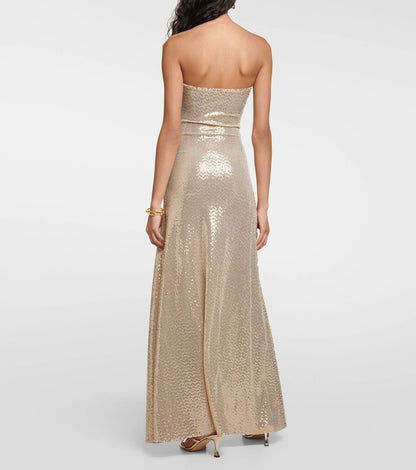 Dodo Bar Or Gold Cutout off-shoulder maxi dress