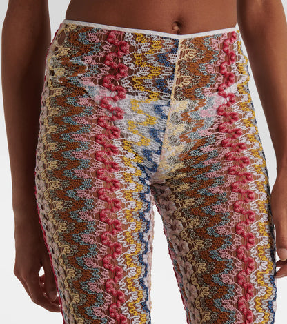 Missoni Crochet metallic flared pants
