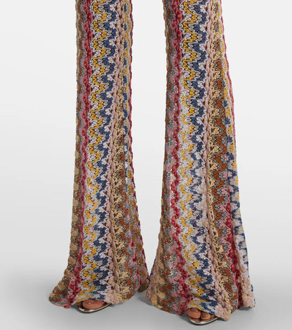 Missoni Crochet metallic flared pants
