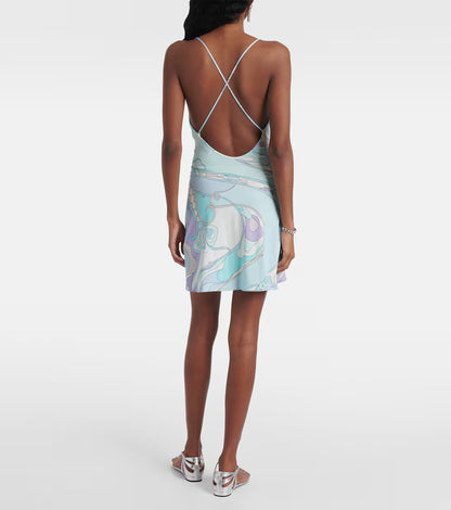 Pucci Orchidee jersey slip dress