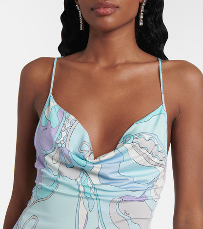 Pucci Orchidee jersey slip dress