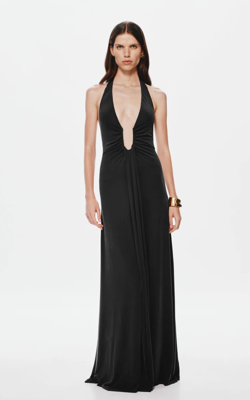 MISHA JENNIFER CUPRO MAXI DRESS