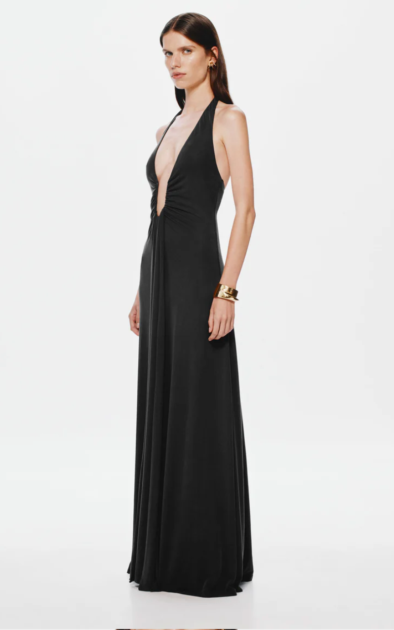 MISHA JENNIFER CUPRO MAXI DRESS