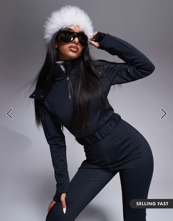 ASOS 4505 Ski belted Black ski suit
