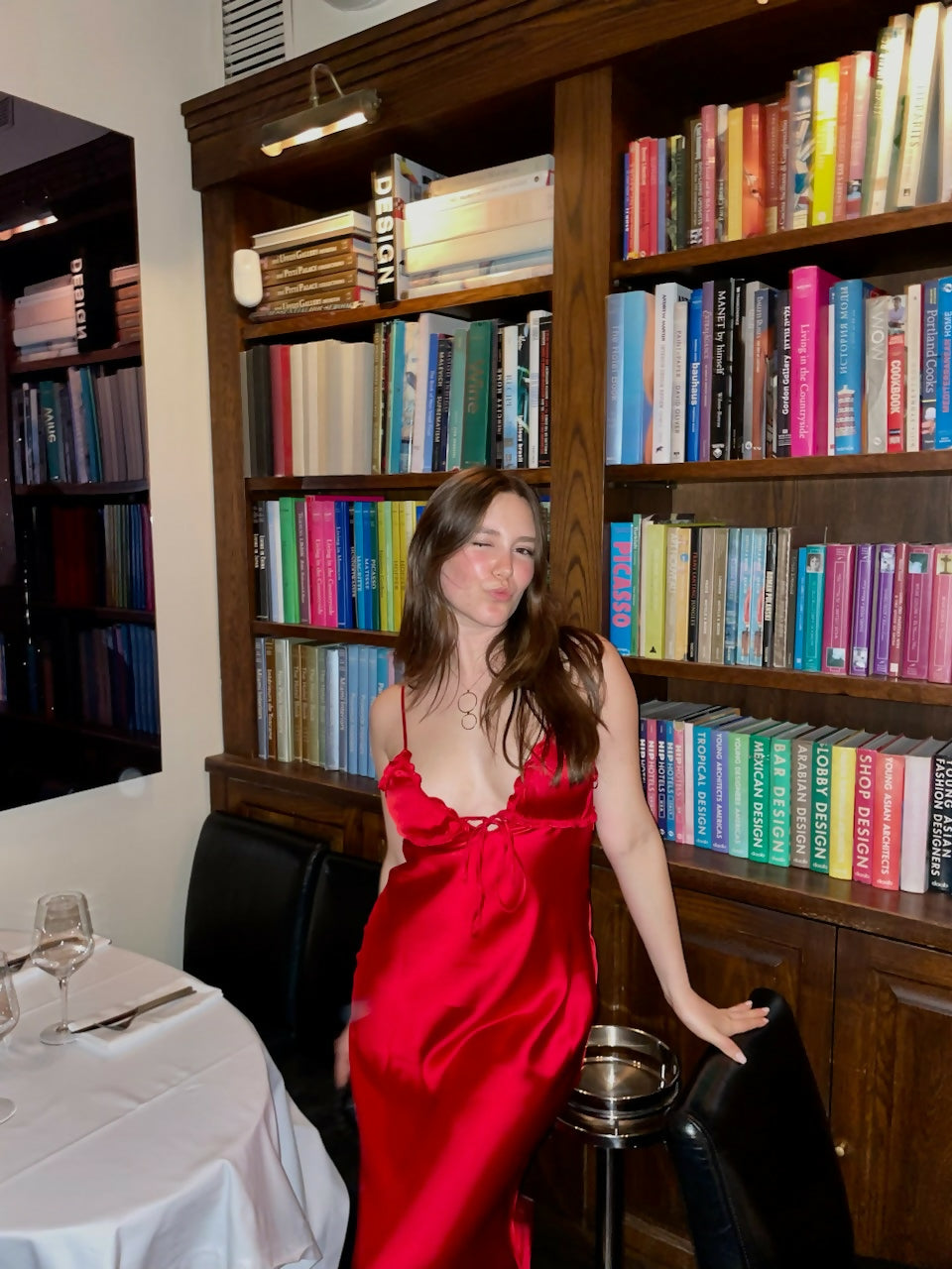 Zara red maxi dress discount