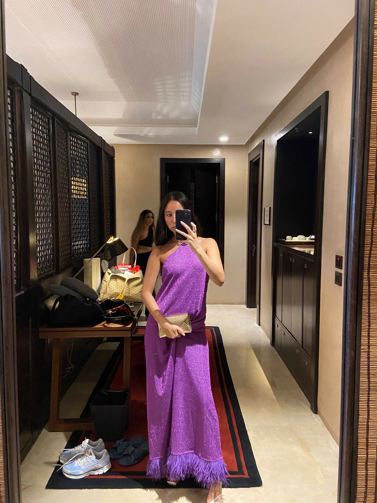 Oseree Purple maxi dress