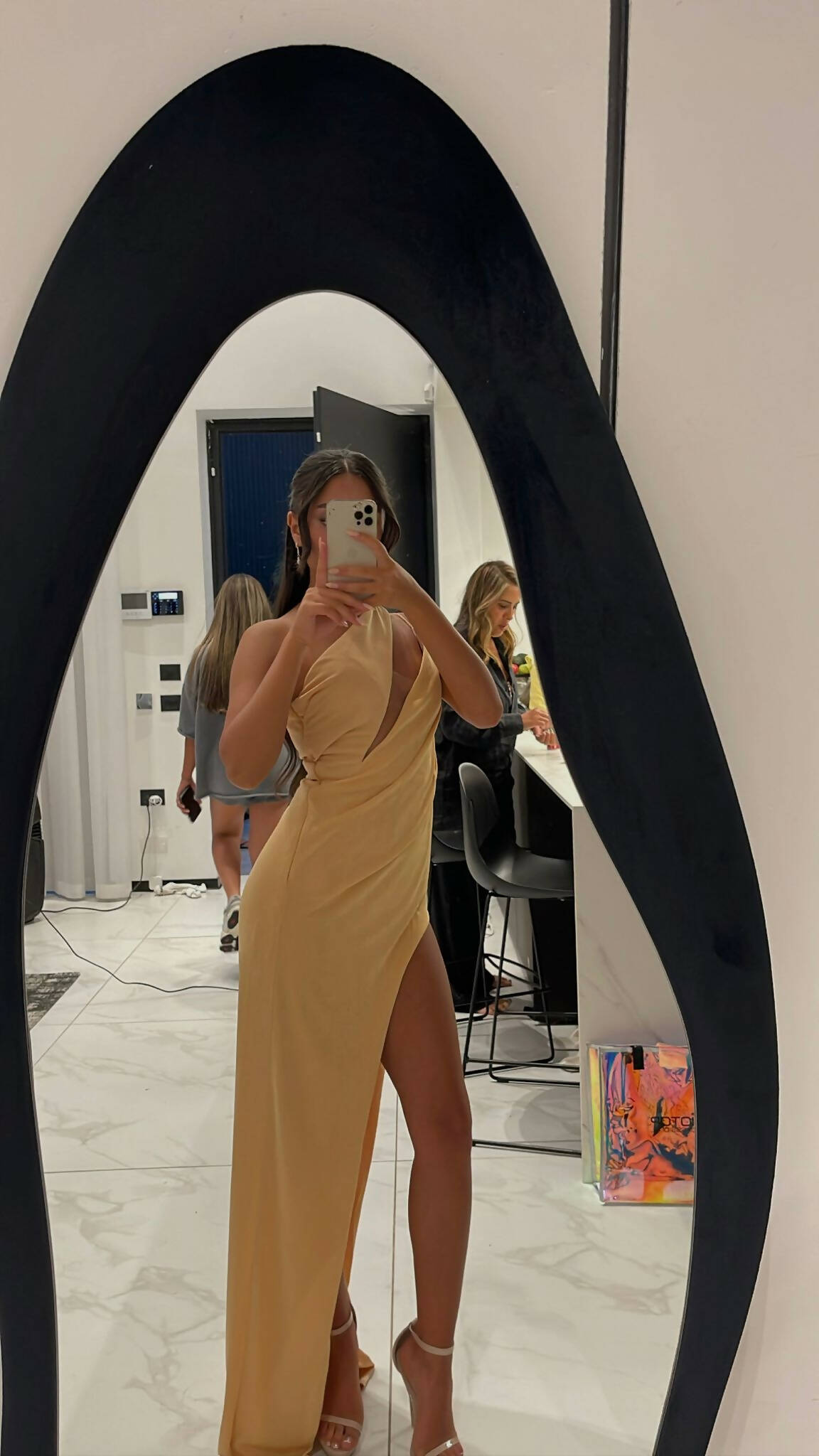 Revolve Gold maxi dress