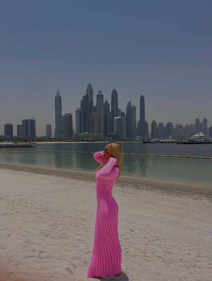 Pink maxi summer dress