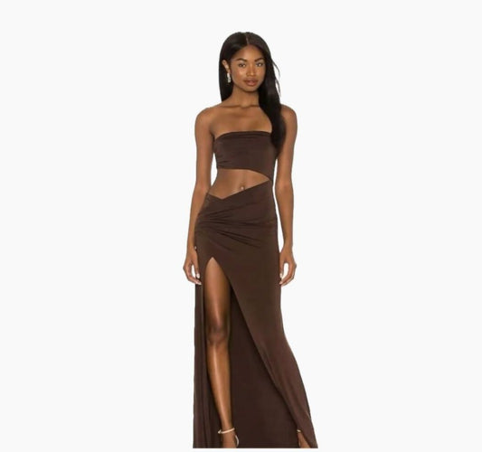 NBD Brown maxi dress