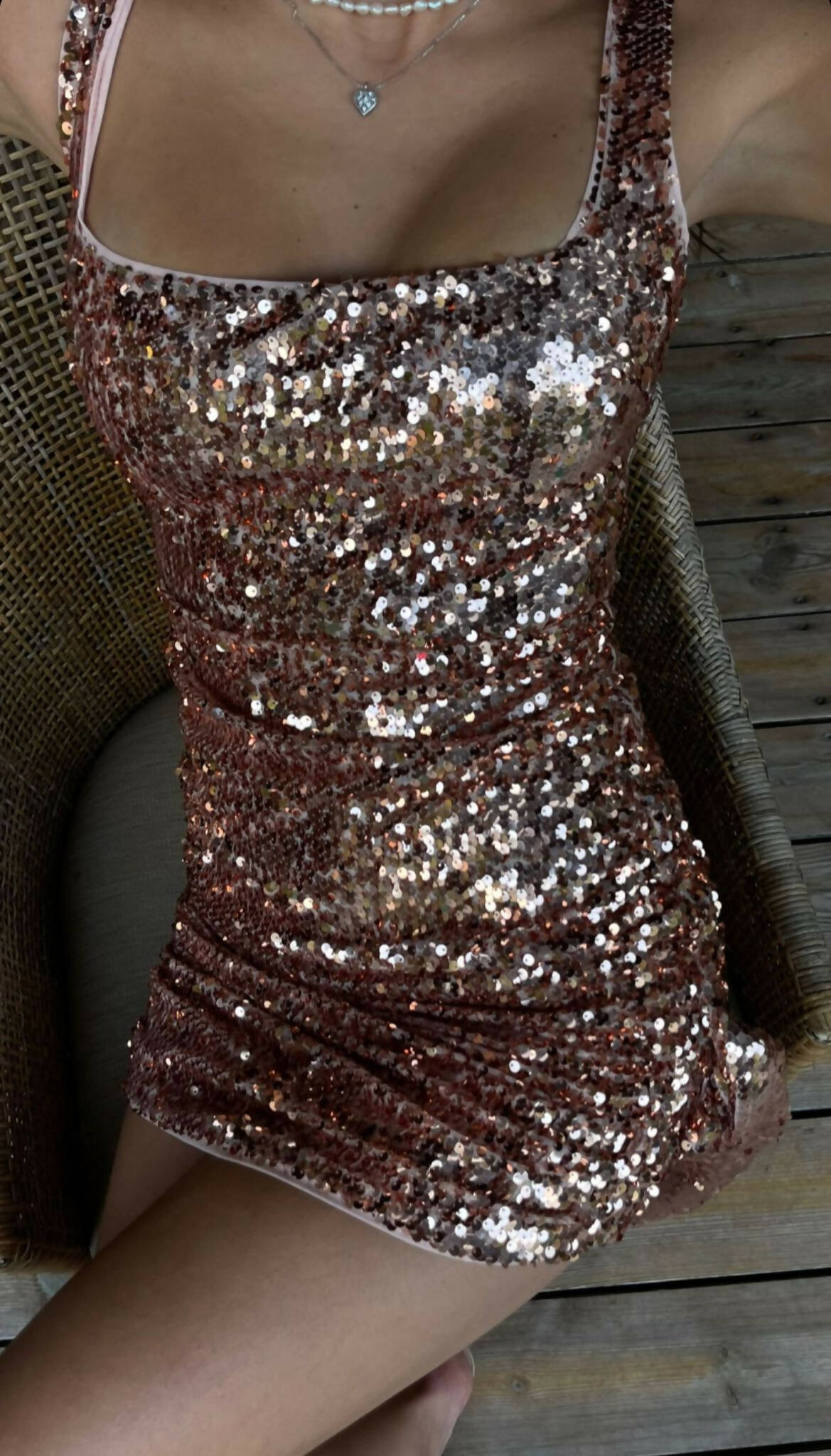 Sparkly Rose Gold mini dress